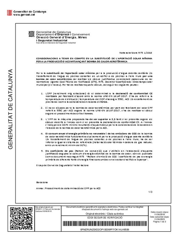 Instalaciones térmicas - Junio 2018