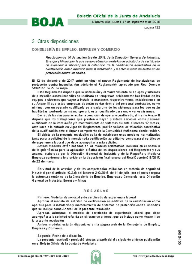 Carnets de instaladores -Protección contra incendios