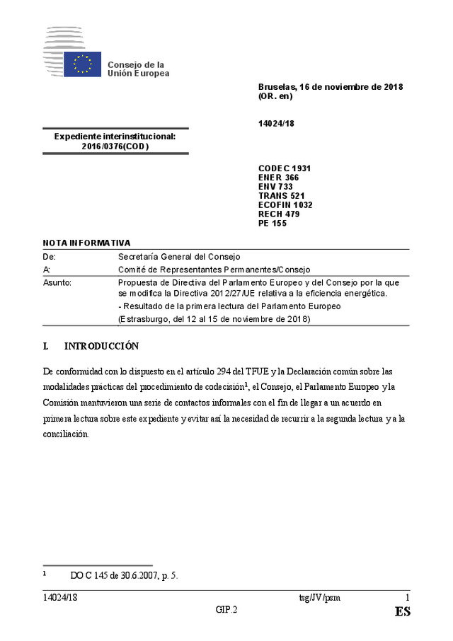 Directiva 2012/27/UE sobre eficiencia energética