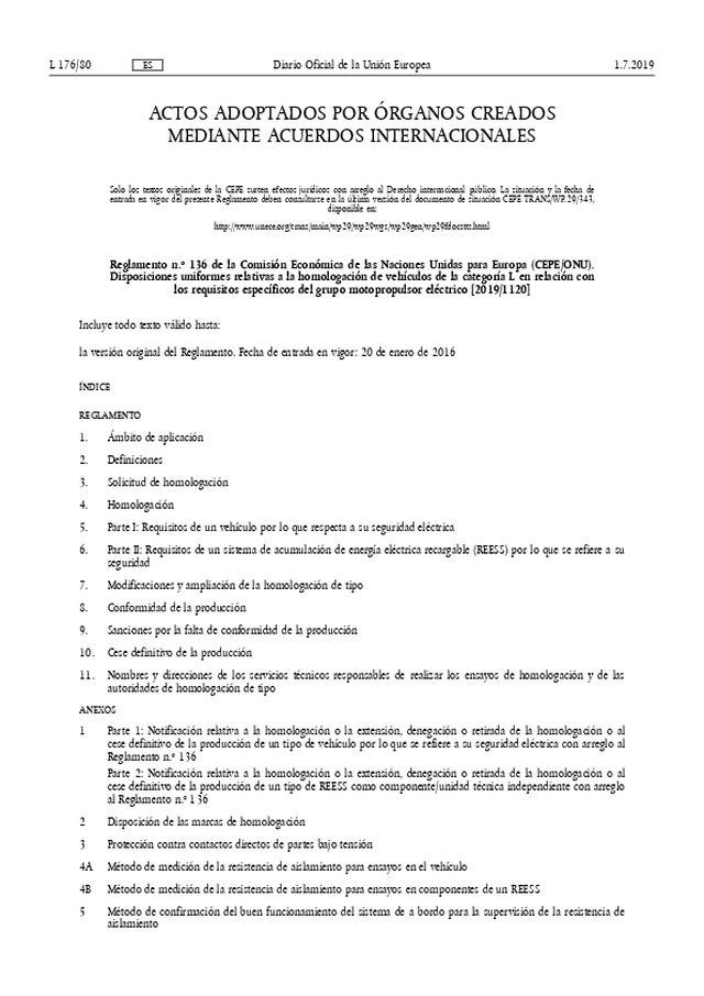 Requisitos de seguridad del motor de los ciclomotores eléctricos, motocicicletas eléctricas y quads eléctricos.