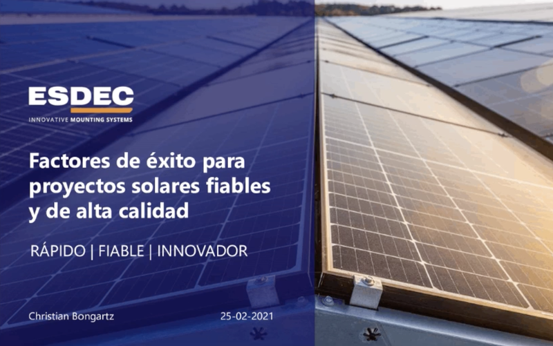 ESDEC - Factores de éxito para proyectos solares confiables y de alta calidad en cubiertas planas