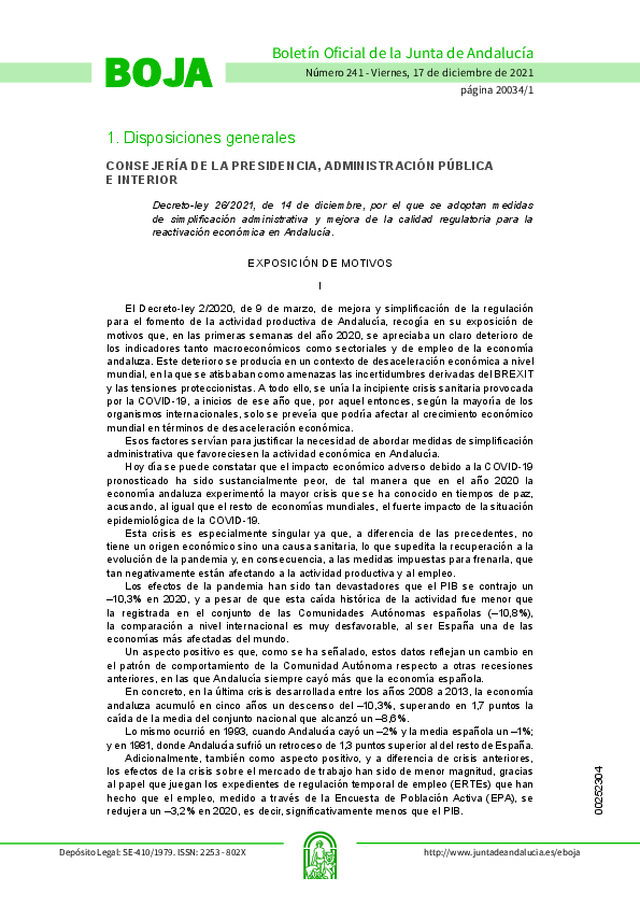 Se adoptan en Andalucía medidas de simplificación administrativa en la tramitación de instalaciones energéticas