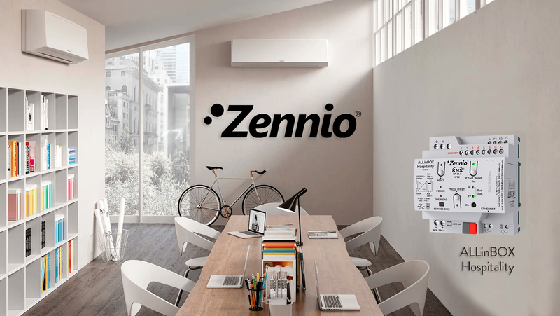 Control de la unidad de fain coil de habitaciones de hotel con el nuevo ALLinBOX Hospitality de Zennio