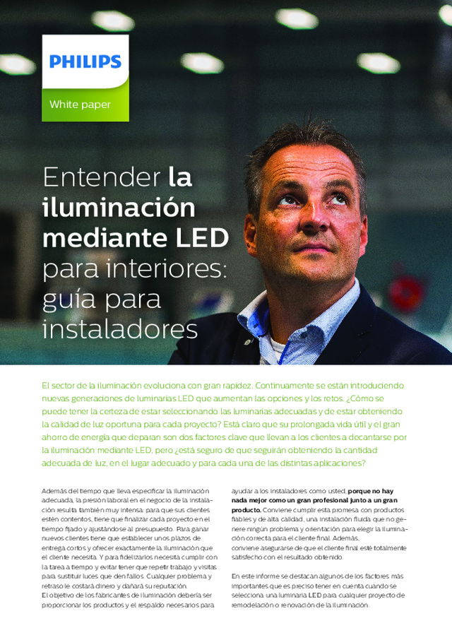 Entender la iluminación mediante LED para interiores: guía para instaladores