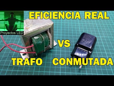 ¿Cual es la eficiencia real de un transformador común? ¿Y la de una fuente conmutada?