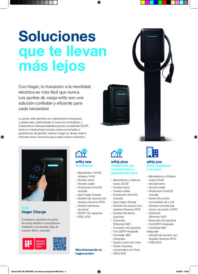 Soluciones que te llevan más lejos: movilidad eléctrica con Hager