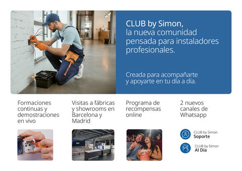 Simon, patrocinador principal de la Semana Internacional de la Electrificación y Descarbonización en MATELEC / GENERA 2025, presenta CLUB by Simon como apuesta estratégica para instaladores