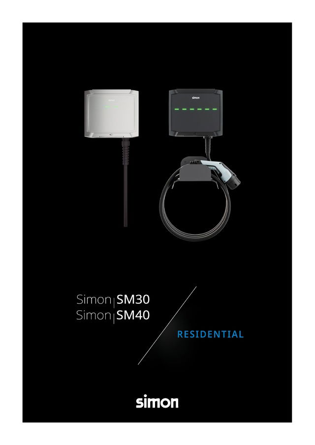 Simon SM30 y SM40 — Cargadores residenciales para vehículo eléctrico
