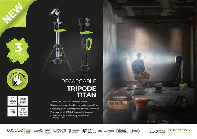 Luceco Lighting - Recargable Trípode Titan