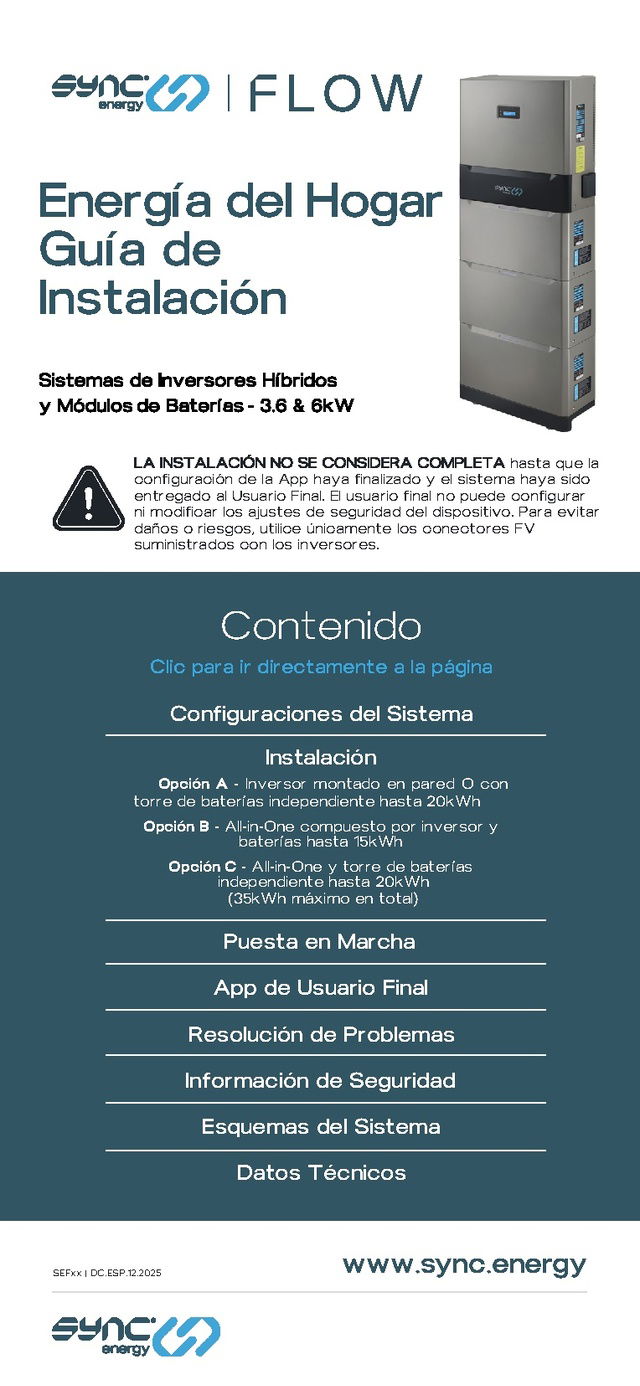 Sync Energy - Manual de Instalación