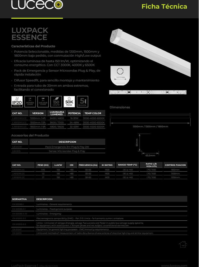 Luxpack Essence - Ficha Técnica