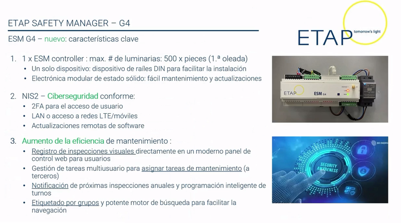 ETAP Safety Manager: el sistema más eficiente de control y gestión para la iluminación de emergencia
