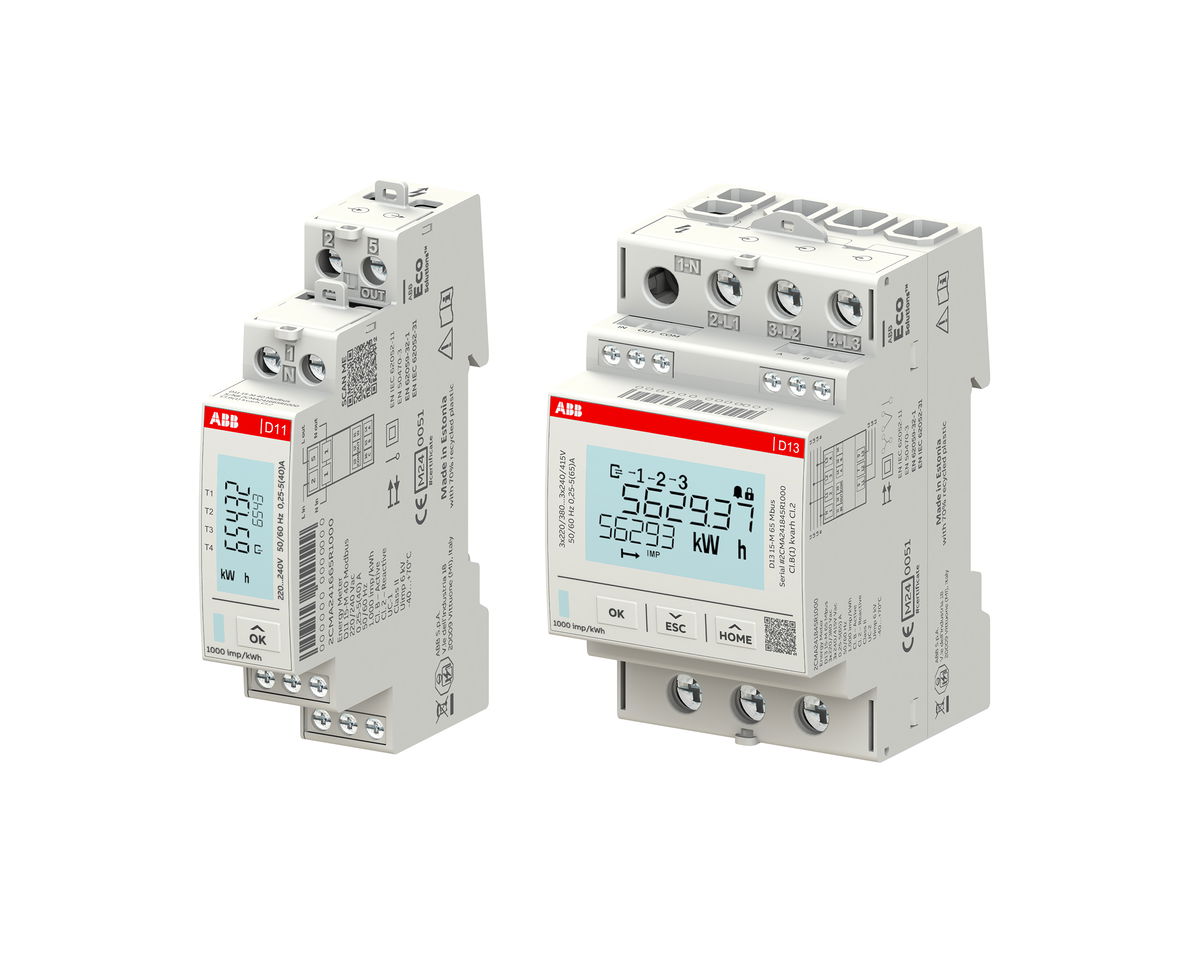 ABB lance ses nouveaux compteurs d'énergie D11/D13 pour simplifier la gestion de l’énergie