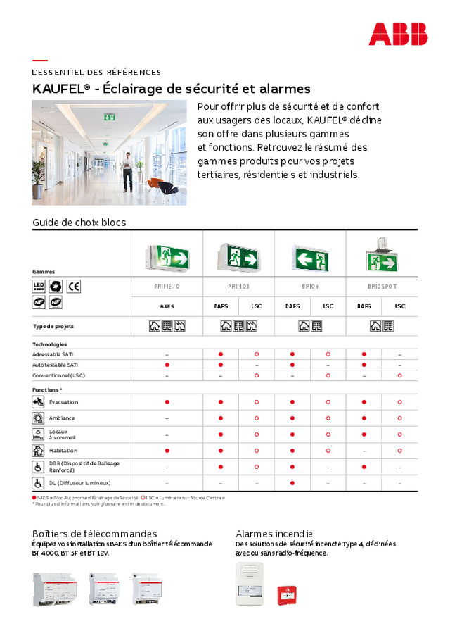 ABB - KAUFEL® - Éclairage de sécurité et alarmes