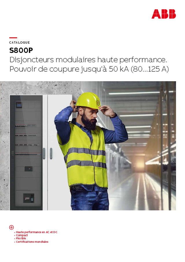 S800P : disjoncteurs modulaires haute performance, pouvoir de coupure jusqu'à 50 kA