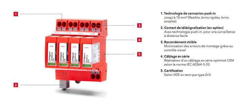 Applications résidentielle et tertiaire : DEHN dote ses parafoudres modulaires de doubles bornes à connexion rapide/push-in