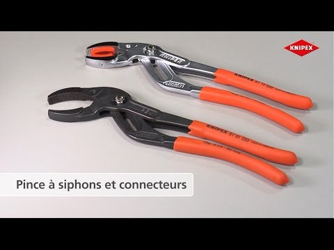Pince pour siphons et connecteurs gainés en plastique antidérapant chromée 250 mm