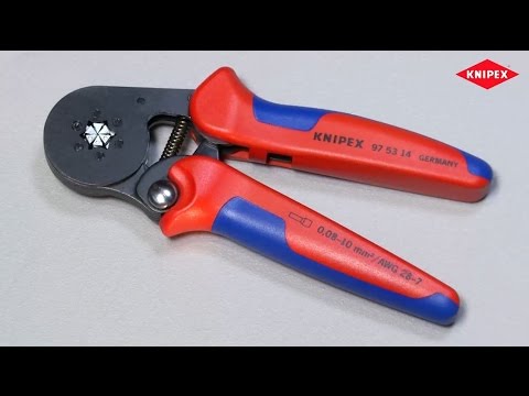 Pince à sertir auto-ajustable pour embouts de câble latéral avec gaines bi-matières brunie 180 mm
