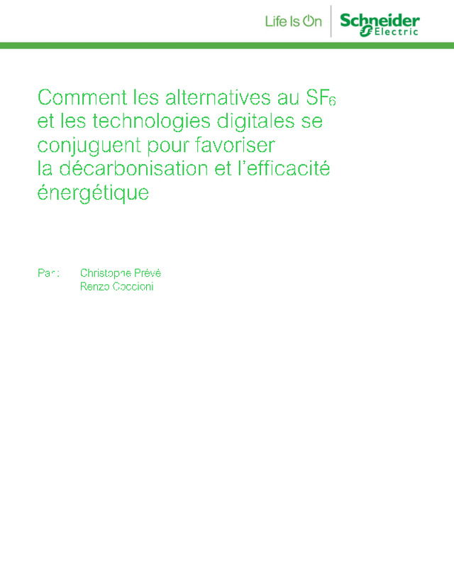 Schneider Electric : Les alternatives au SF6 et les technologies digitales pour favoriser la décarbonisation et l'éfficacité énergétique