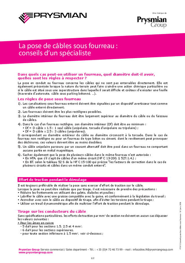 La pose de câbles sous fourreau : conseils d’un spécialiste