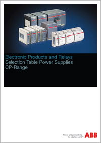 ABB - Product Catalogue - Electronic Products and Relays: Selection Table Power Supplies. CP Range