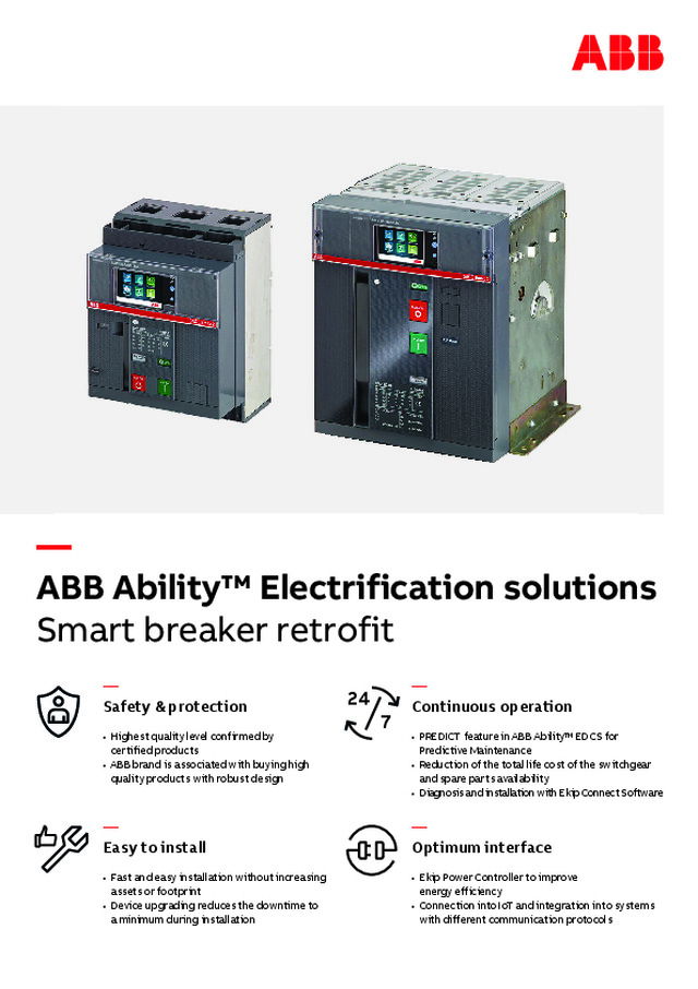 ABB Ability™ Electrification solutions Smart breaker retrofit