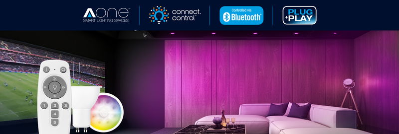 Stunning smart cinema rooms using Connect.Control Bluetooth GLS Lamps, LED Strip & GU10s