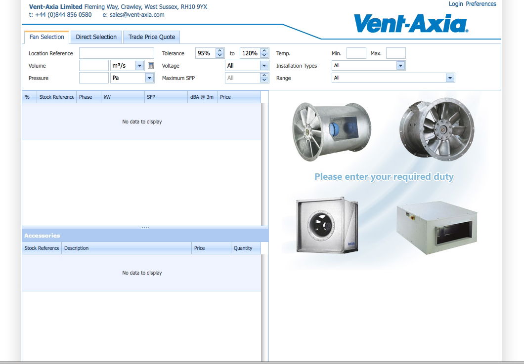 Vent-Axia Goes Live With Fan Selector Programme