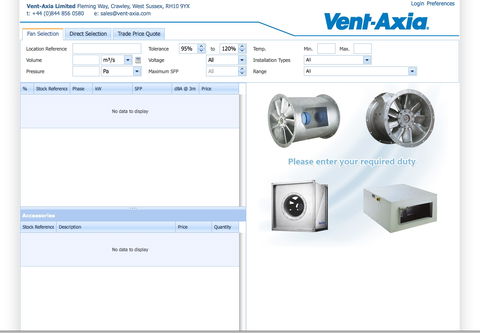 Vent-Axia Goes Live With Fan Selector Programme