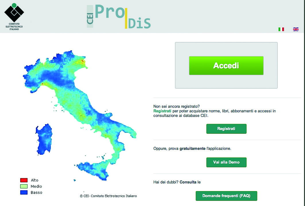 Densità di fulmini al suolo on line