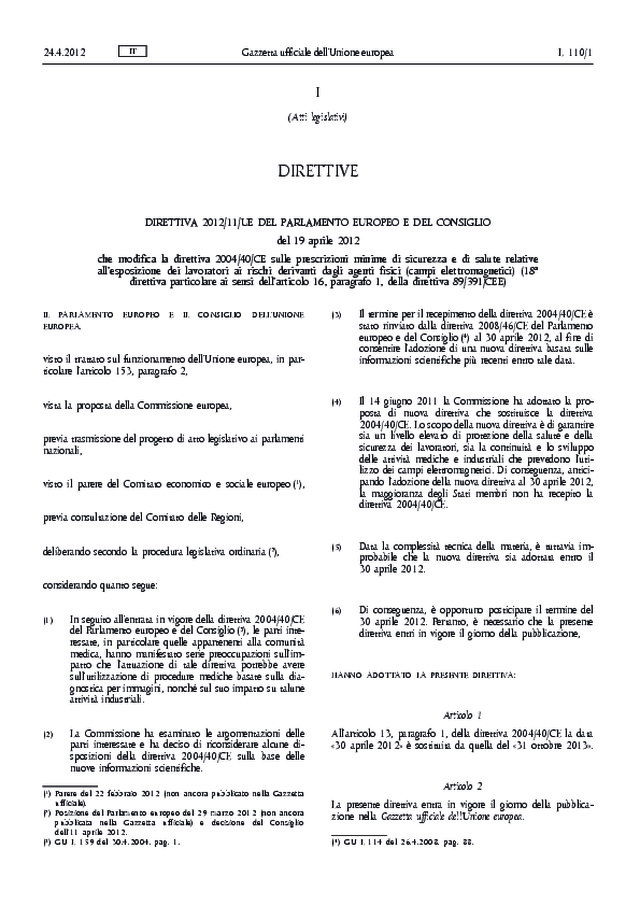 Direttiva 2012/11/UE