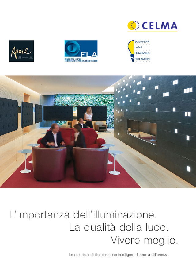 Industria illuminotecnica, la brochure dell\'Associazione europea e Anie/Assil