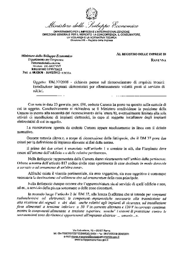 Installazione degli impianti elettrostatici per l’allontanamento dei volatili