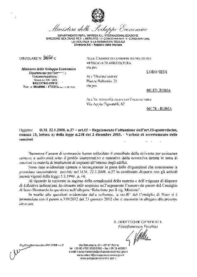 Disciplina sanzionatoria sull\'installazione di impianti