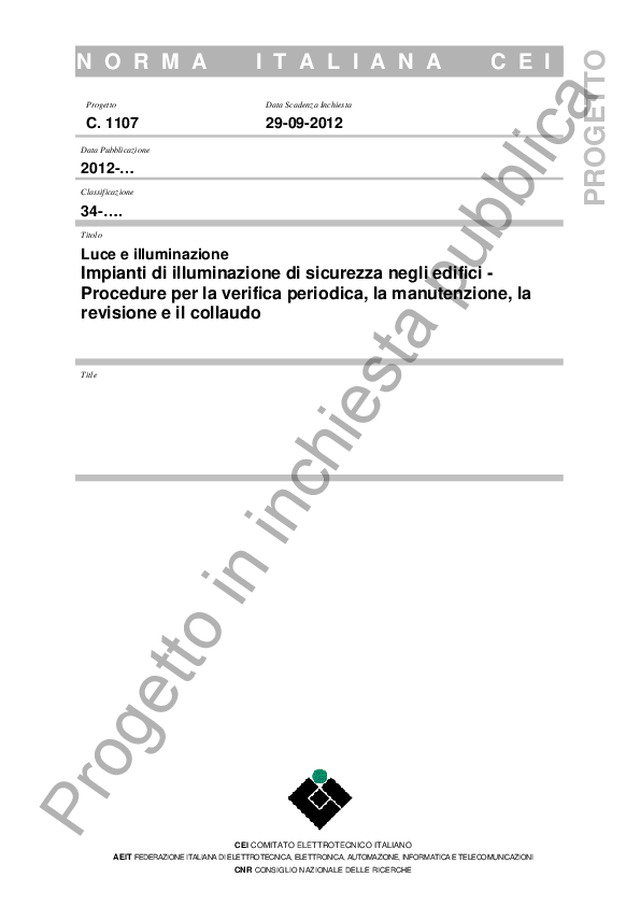 Verifiche degli impianti di illuminazione di sicurezza
