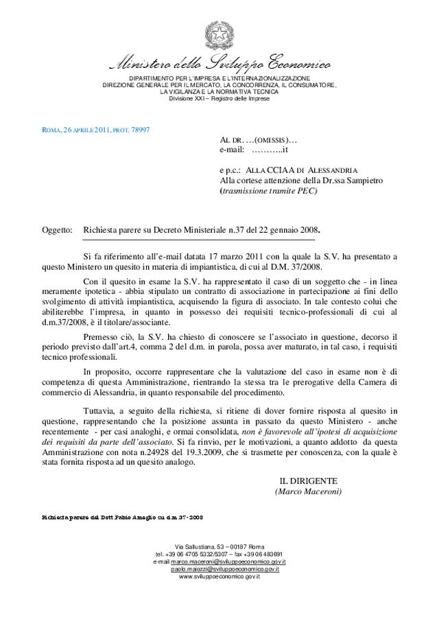 DM 37/08: responsabile tecnico con un contratto di associazione?