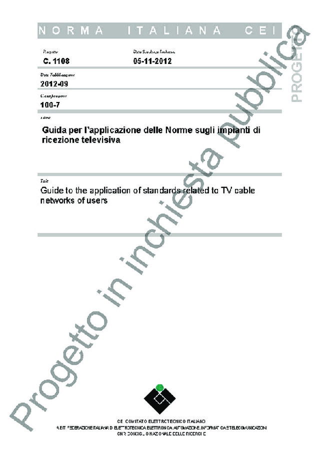 Applicazione delle norme sugli impianti di ricezione televisiva