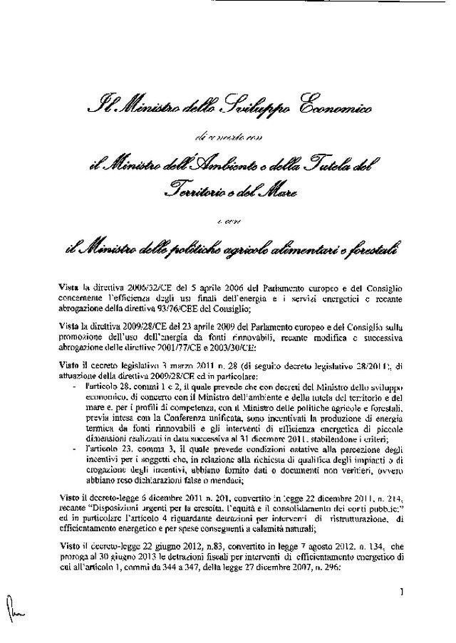 Conto energia termico, il testo del decreto e come funzionerà