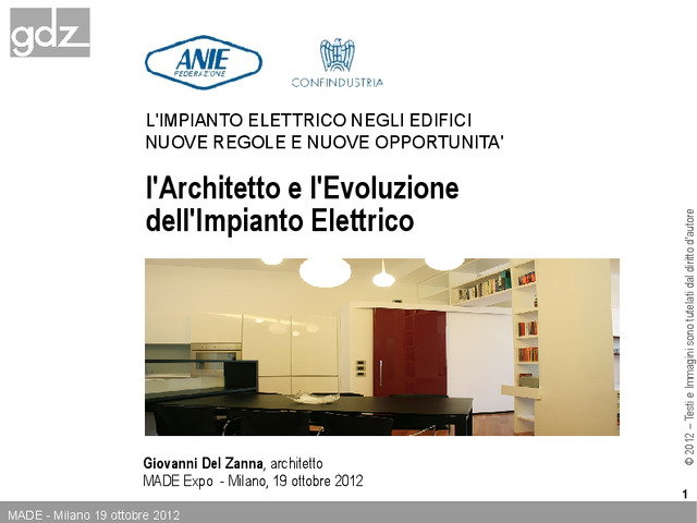 Evoluzione dell\'impianto elettrico