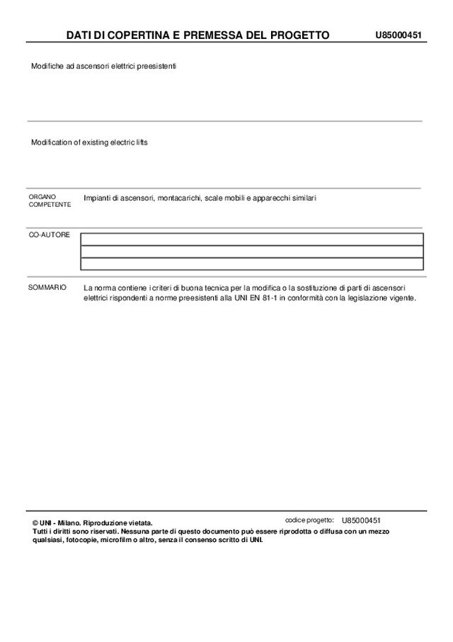 Nuova norma UNI sull’adeguamento al DM 37/08 degli ascensori elettrici esistenti