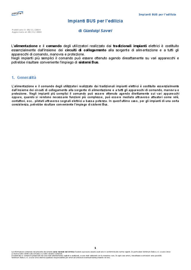 Impianti BUS per l\'edilizia