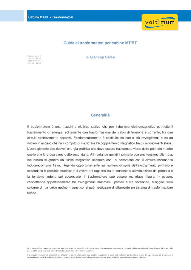 Guida ai trasformatori per cabine MT/BT