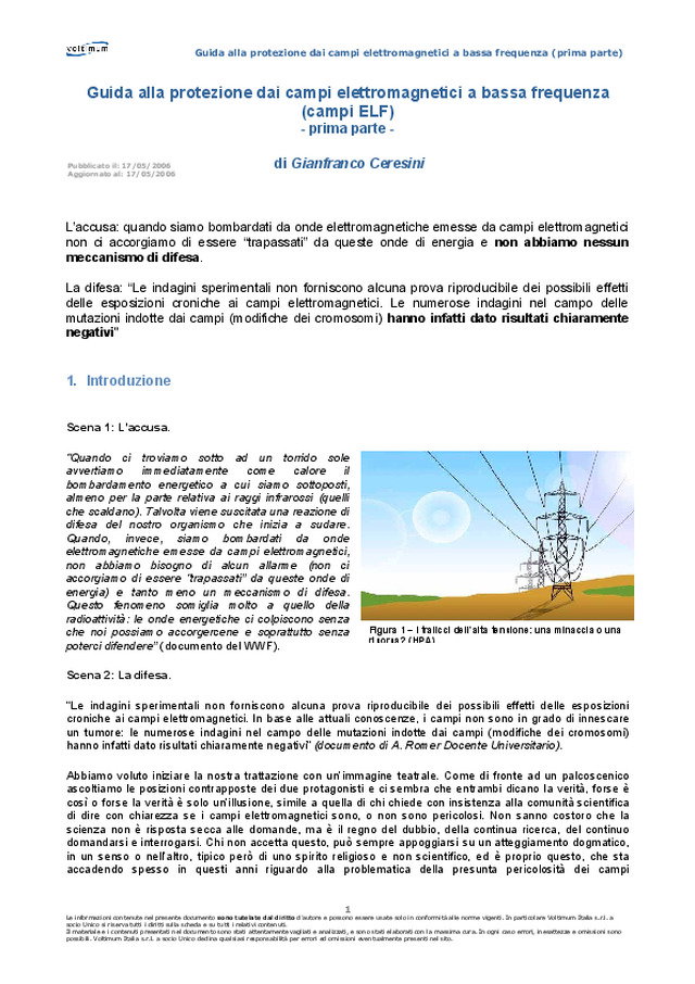 Protezione da campi elettromagnetici a bassa frequenza (prima parte)
