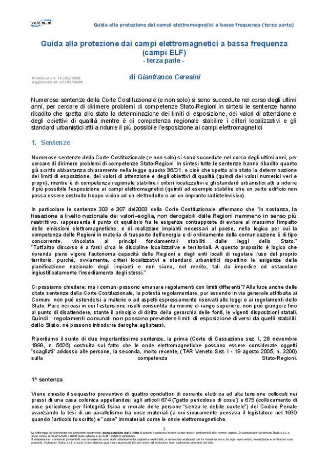 Protezione da campi elettromagnetici a bassa frequenza (terza parte)