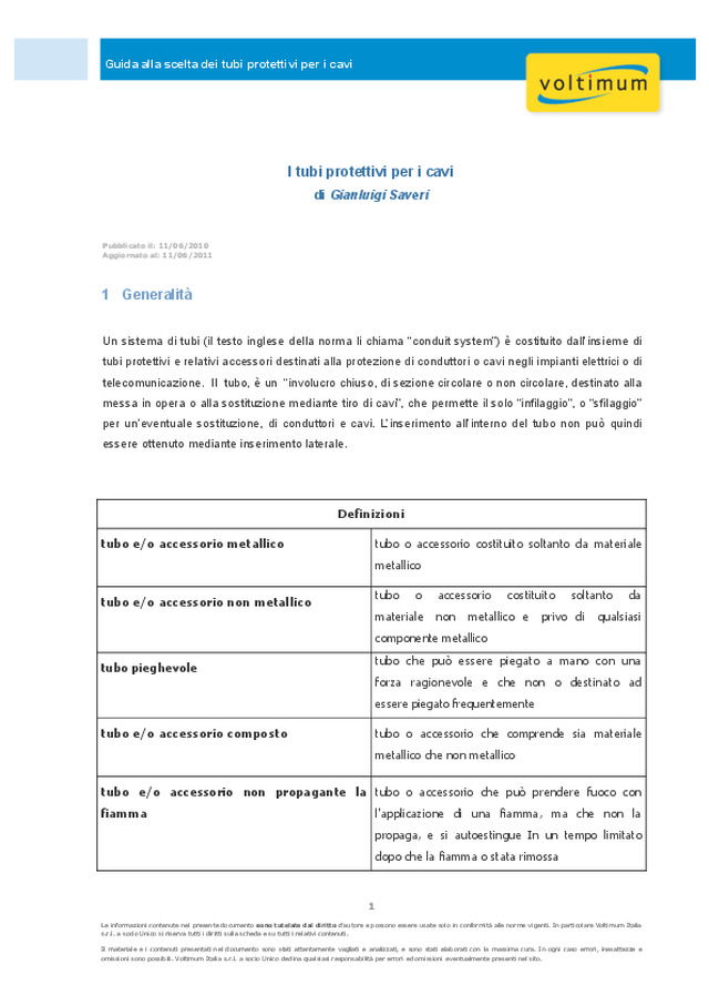 I tubi protettivi per i cavi