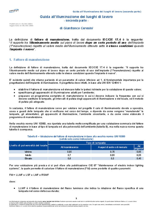 Illuminazione dei luoghi di lavoro (seconda parte)