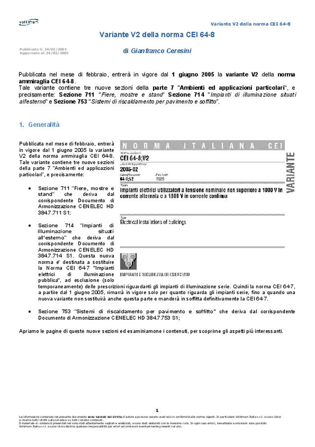 Variante V2 della norma CEI 64-8