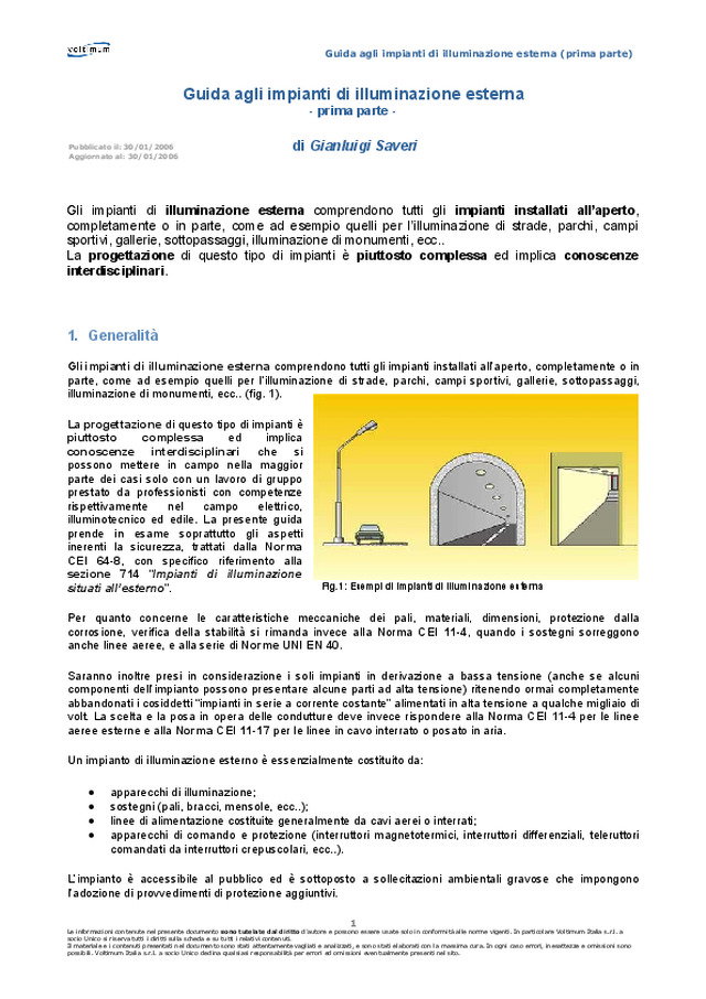Guida agli impianti di illuminazione esterna (prima parte)