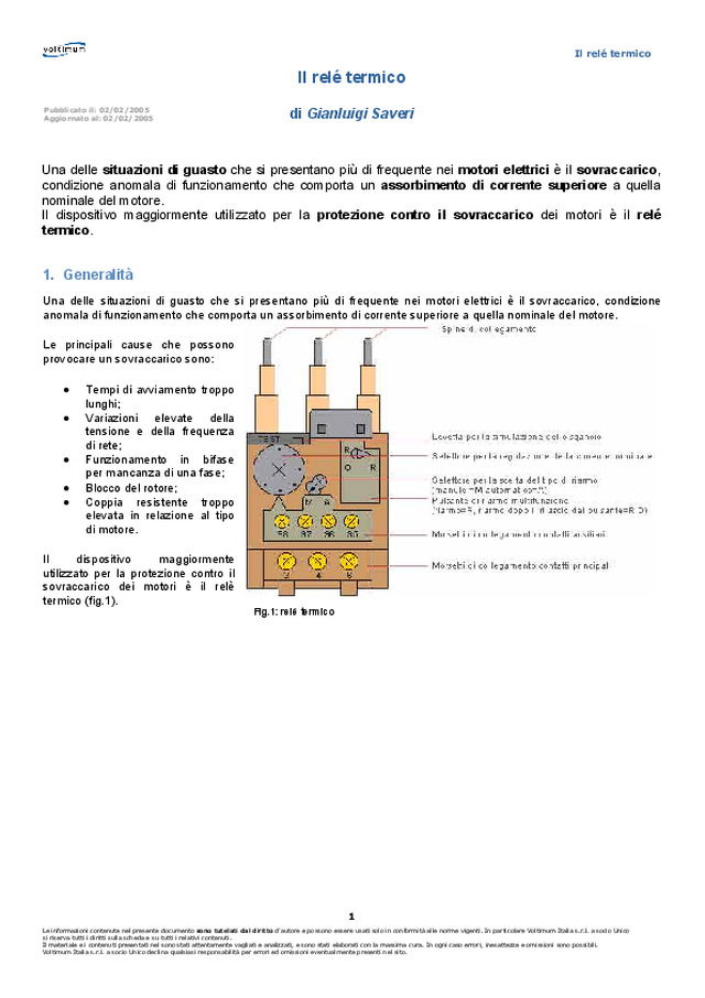 Il relé termico
