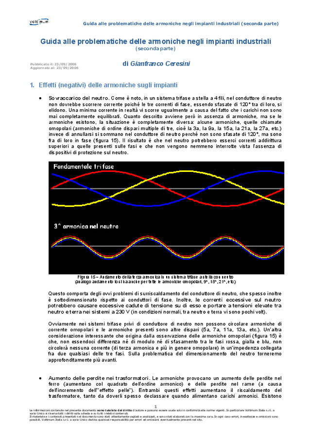 Problematiche delle armoniche negli impianti industriali (seconda parte)